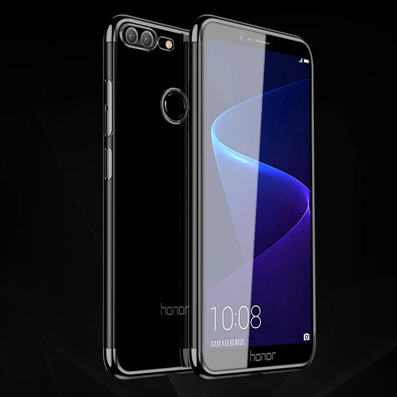 Black Чехол для huawei Honor 9 Lite, мягкий чехол из ТПУ и силикона, Роскошный прозрачный чехол для Honor 9 Lite - Цвет: Black