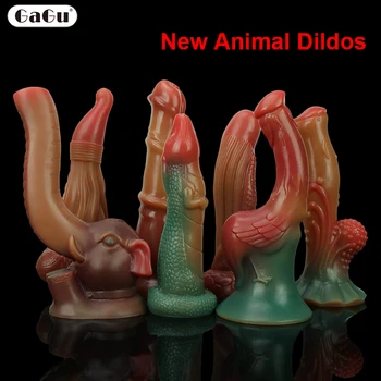 Realistic Multi-style New Animal Dildo Soft Silicone Horse Dragon Big Penis Sex Toys For Couples Female Masturbation Adult Games 1