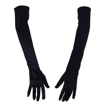 

HOT-21 Inch Women Arm Long Satin Elbow Gloves for Evening Wedding Fancy Dress Costume