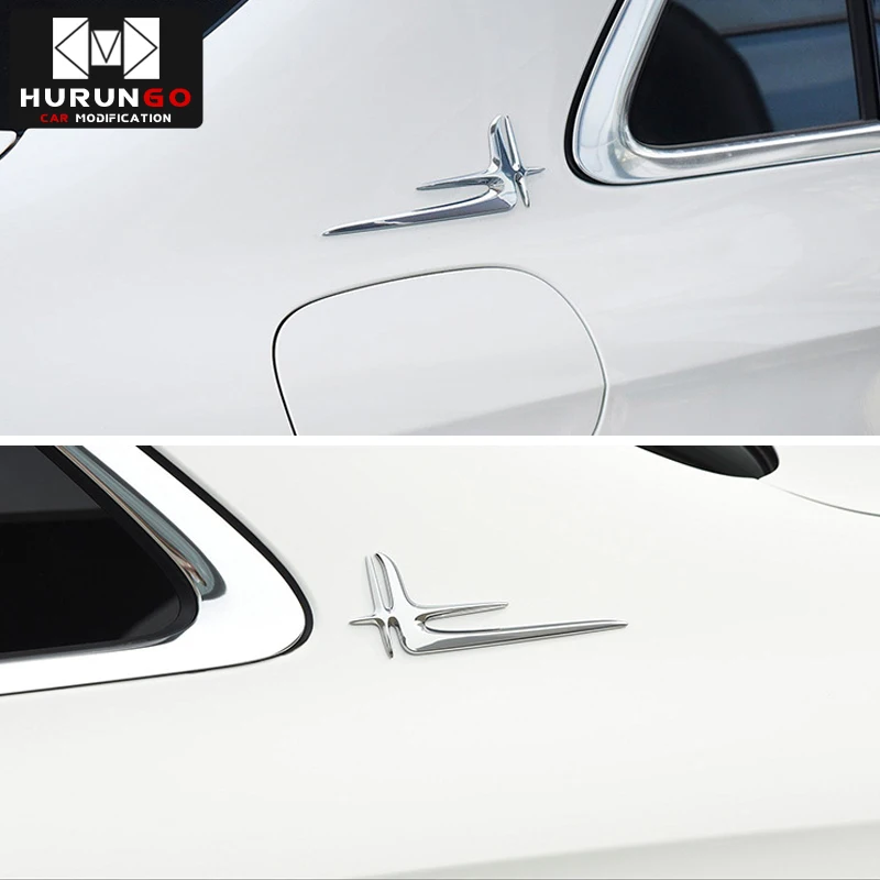 

2pcs Chrome Exterior Rear Window Emblem Trims Decoration for Mercedes-Benz E Class W213 2017 2018 / C Class W205 2015 - 2019