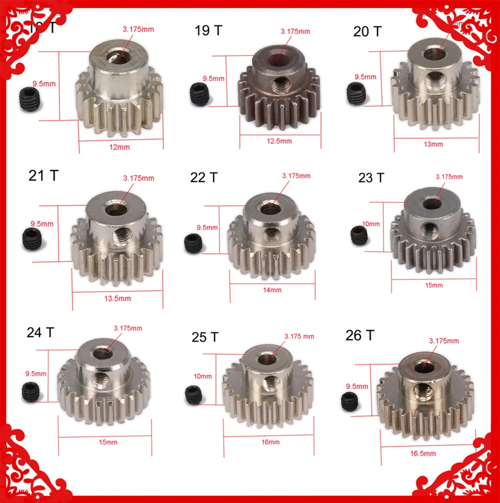 QUARKZMAN 4 stuks RC M1 motor tandwiel 5 mm schacht