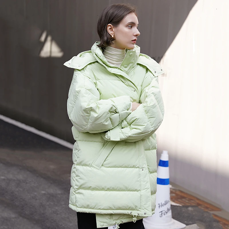 TVVOVVINLoose Fit Drawstring, большой размер, пуховик, новинка, с капюшоном, длинный рукав, теплый, для женщин, парки, мода, Осень-зима, 1598