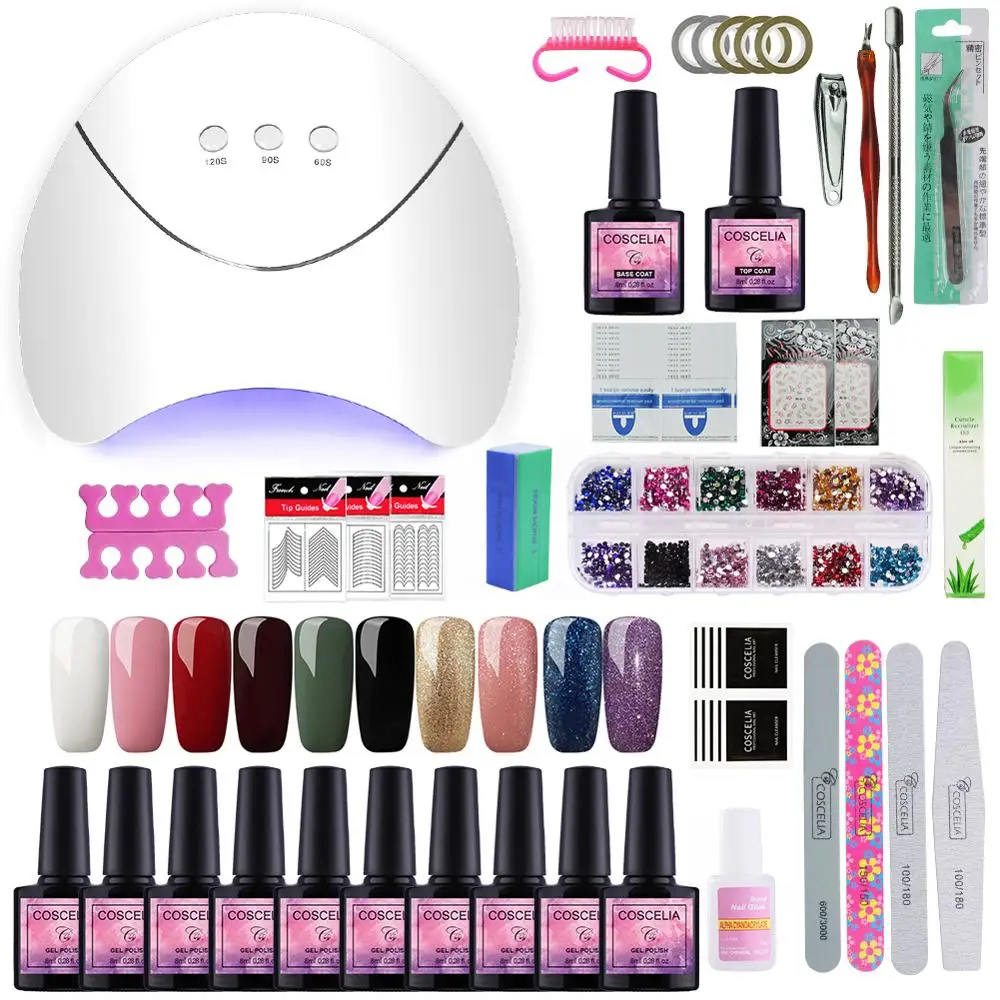 

COSCELIA Full Manicure Set With Lamp Gel Nail Polish Set Tools For Manicure Set For Nail Gel Polish All For Manicure Nail Art