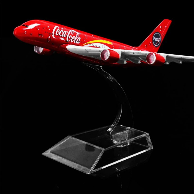 1 400 Scale 16cm 14cm COLA Airlines Airbus A380 Metal Airplane Aircraft Model Decoration Plane Kids