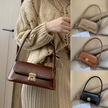 Женская Роскошная сумочка, простая однотонная сумка на плечо, Ретро мода, новые модные Сумки из искусственной кожи на молнии, женские дизайнерские сумки высокого качества