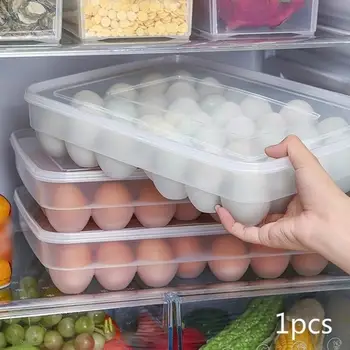 

Refrigerator Food Storage Box Egg Organizer Fresh Box Dumplings Vegetable Egg Holder Stackable Anti-Fall Kitchen Accessories