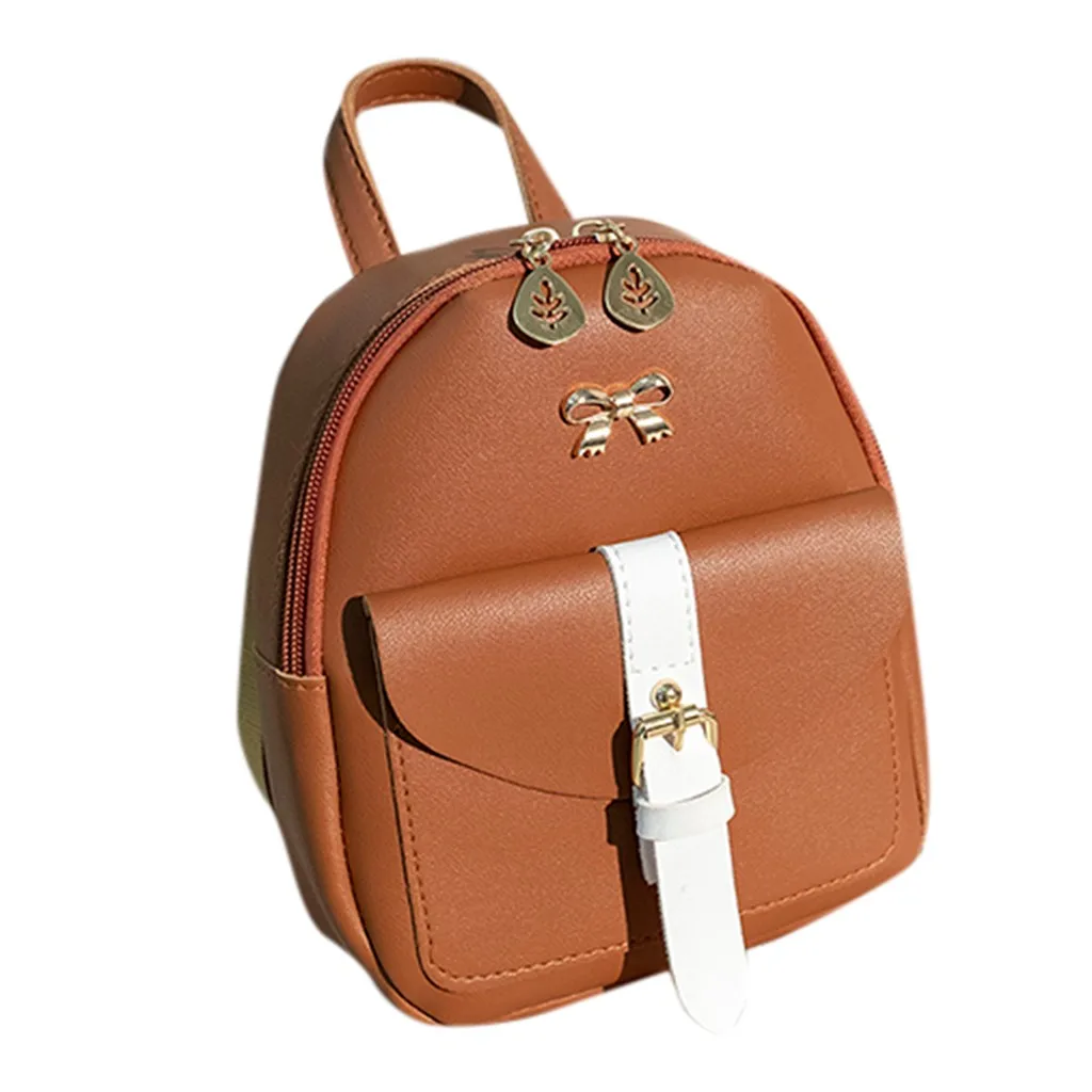 25# Топ женский рюкзак женский модный женский плечи маленький женский рюкзак кошелек с надписью сумка для мобильного телефона - Цвет: Brown