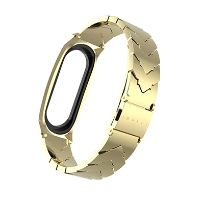 Gold Mi jobs mi Band 4 металлический ремешок для Xiaomi mi Band 4 NFC Global Безвинтовой браслет из нержавеющей стали ремешок mi band 3 замена браслета - Цвет: Gold