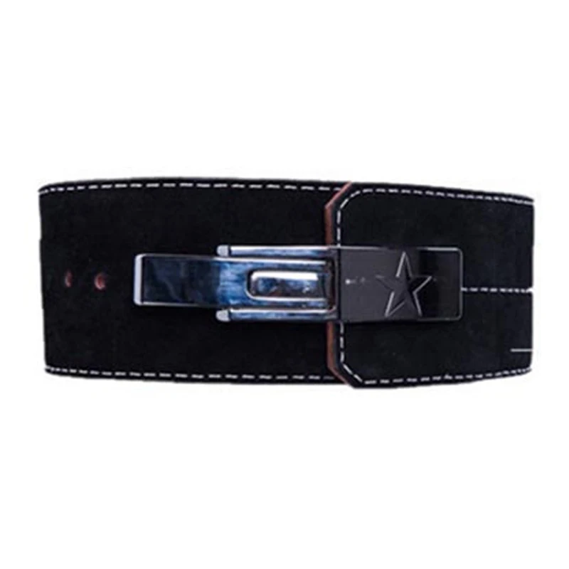 LS1 Black Кожаный ремень для занятий тяжелой атлетикой для фитнеса, мужской спортивный ремень с жесткой защитой, мужской ремень для тренировки бодибилдинга и Приседания - Цвет: LS1 Black