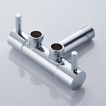 

Bathroom Faucet Household Copper Vacuum Plating Thickening Washing Machine Mop Pool Faucet Three-way Angle Valve Dual-use Faucet