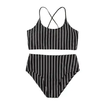 

Striped Swimsuit Split Swimdress Women'S Fashion Backless Sleeveless Swimsuit Women & Girls Swimwear Big chest Swimdress Hot