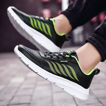 

Brand Fashion Mens Causal Leather Shoes Breathable Non-Slip Sneakers Men Soft Light Lace-Up Flat Shoes Male Big Size Trainers 48