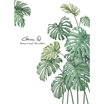 

Hot Sale 1 Pc Diy Tropical Beach Palm Leaf Plants Wall Stickers Modern Art Vinyl Decal Bedroom Decor(Green)