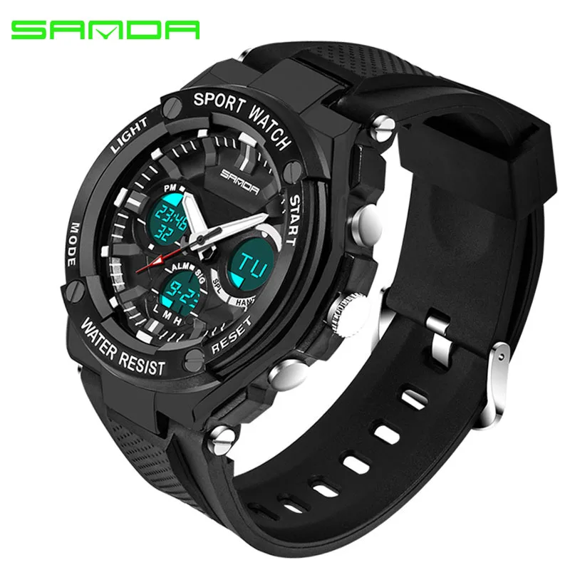 

SANDA 733 Sport Watch Men Military Watch Waterproof Top Brand Luxury Date Calendar Digital Quartz Wristwatch relogio masculino