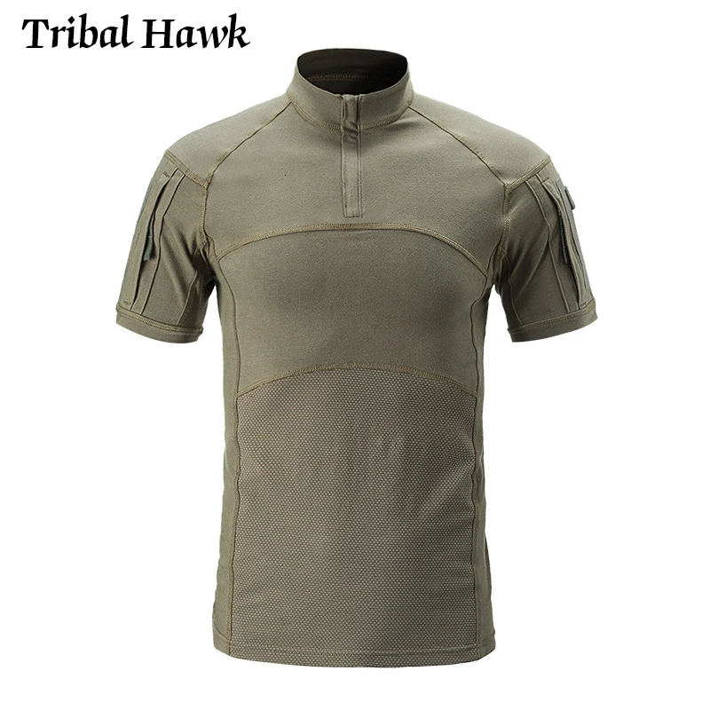 

New Man's Military T-shirt Tactical Army Combat Camo T Shirt Clothes Summer Camouflage Ripstop Paintball Cotton Short Sleeve