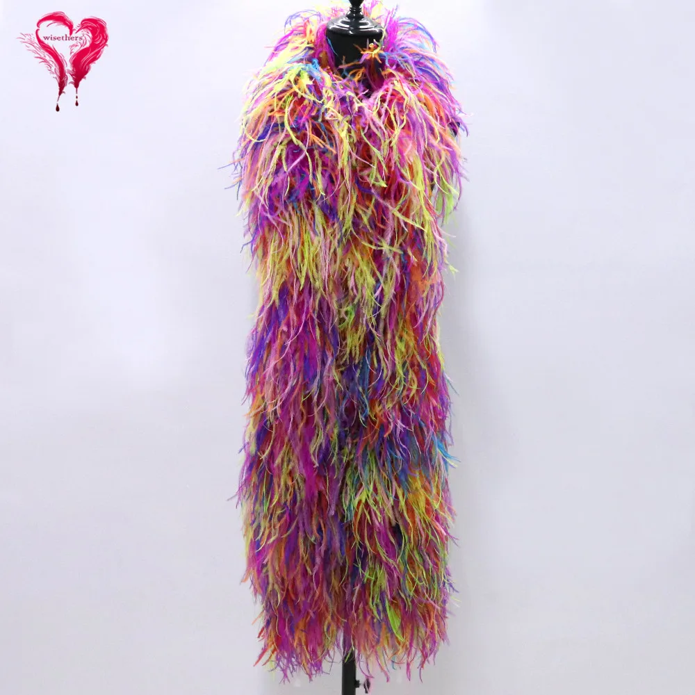 10Ply пушистое перо боа натуральный страусиное перо шампаж шаль карнавал сценическое украшение одежды