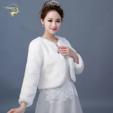 Болеро Femme Mariage,, Новое поступление, меховая накидка для свадьбы, накидка из искусственного меха, зимние палантины, плащ, Теплые Свадебные Куртки, Пальто, топ для невесты