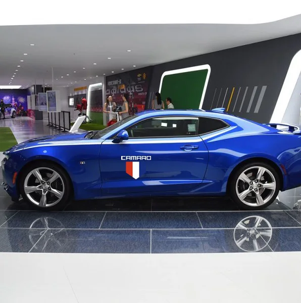 Автомобильный стиль для Chevrolet Camaro значок в виде буквы эмблема наклеивающаяся лампа для бровей топливный бак Автомобильная дверная ручка задний щиток наклейка на багажник - Название цвета: Door- D-White