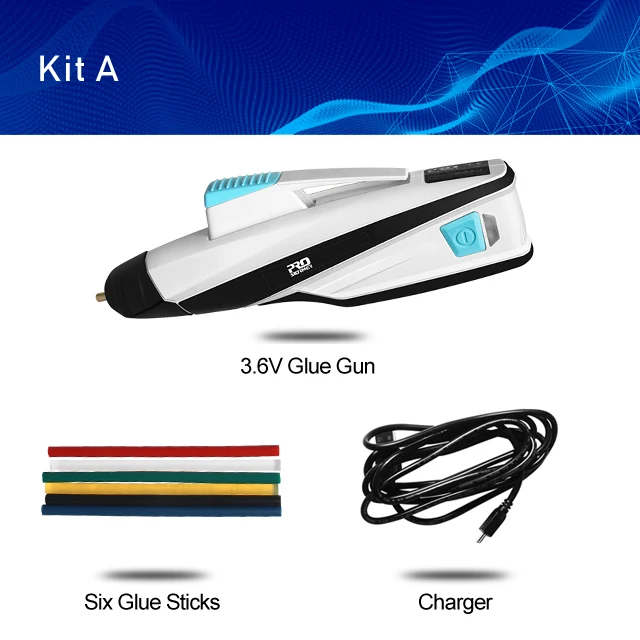 PROSTORMER беспроводной USB клеевой пистолет горячего расплава клеевой пистолет быстрый нагрев плавления 3,6 В зарядное устройство бытовой Мини DIY Инструменты для ремонта - Цвет: KIT A