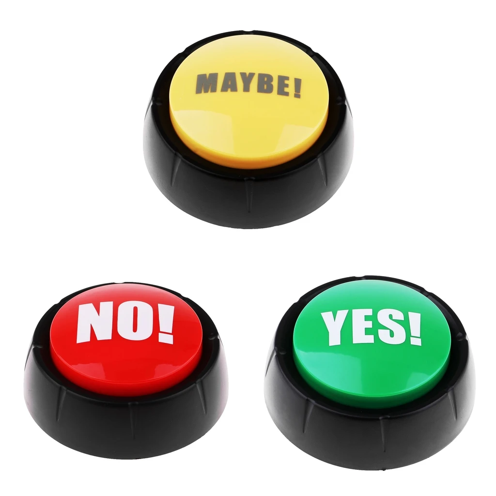 3pcs Sound Button for Event Game Party Tools Holiday Supplies Board Games-YES,NO,MAYBE