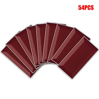 

54PC Kitchen Tile Stickers Bathroom Mosaic Sticker Self-adhesiv E Wall Decoration