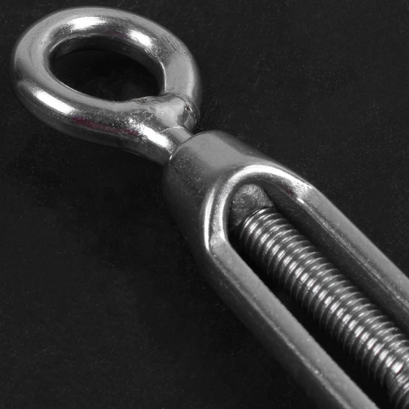 304 Stainless Steel Wire Hook Eye Turn Buckle, 3.8-5.1-Inch