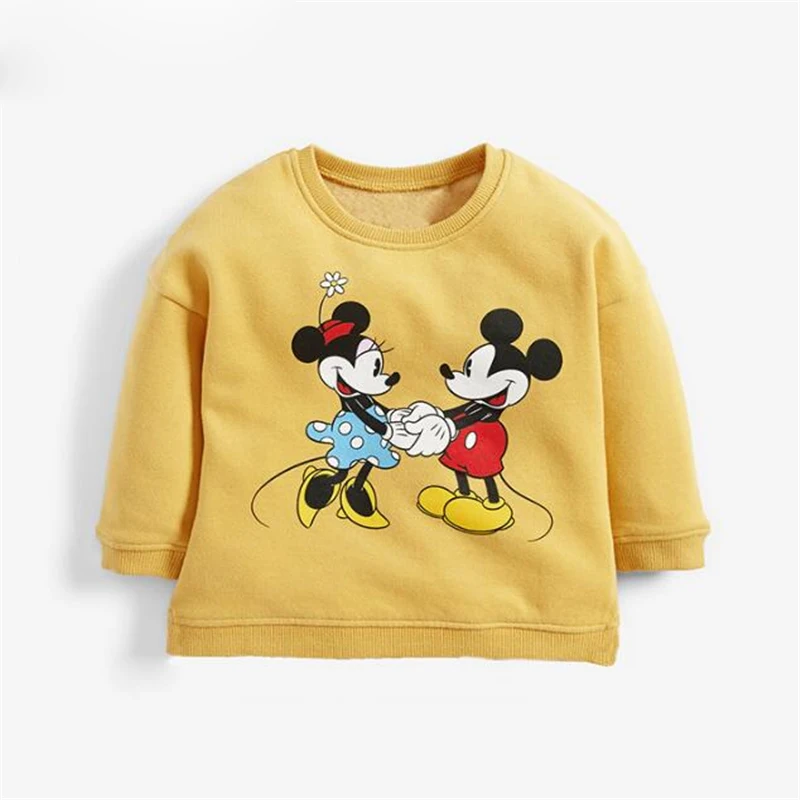 Disney Baby Girls Sweatshirts Winter Autumn Blouses Mickey Mouse Children Hoodies Long Sleeve Sweater Kids T-shirt Child Clothes
