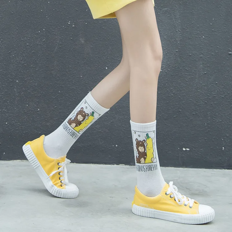 INS/Лидер продаж; носки без пятки с рисунком банана; крутые носки в стиле знаменитостей; Чистый хлопок; креативная Мода; уличная мода; скейтборд; Soc