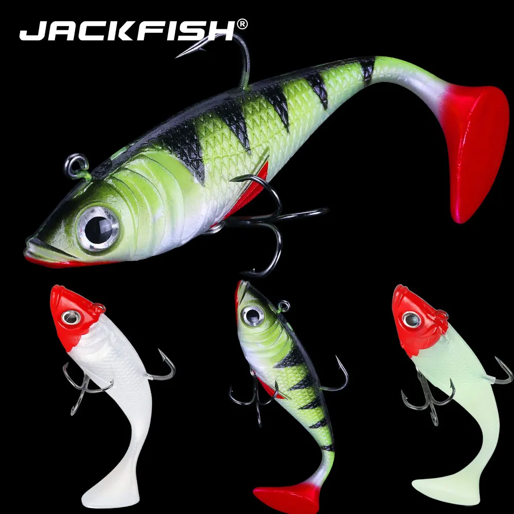 Приманка для рыбалки JACKFISH мягкая рыболовная приманка с Т-образным хвостом одним