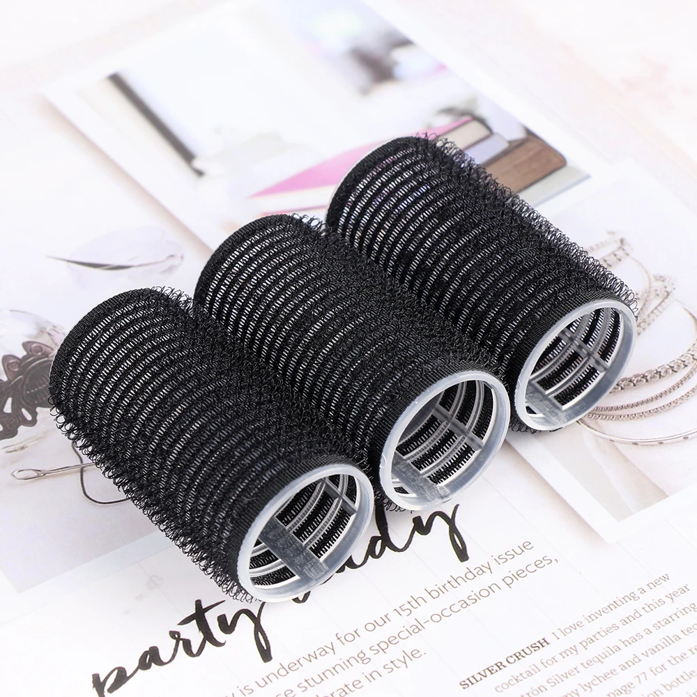 Multi Size Black Self Grip Hair Rollers Pro Salon Hairdressing Curlers Hair Design Sticky Cling Style For DIY Styling hair styling tool hair curling tools
