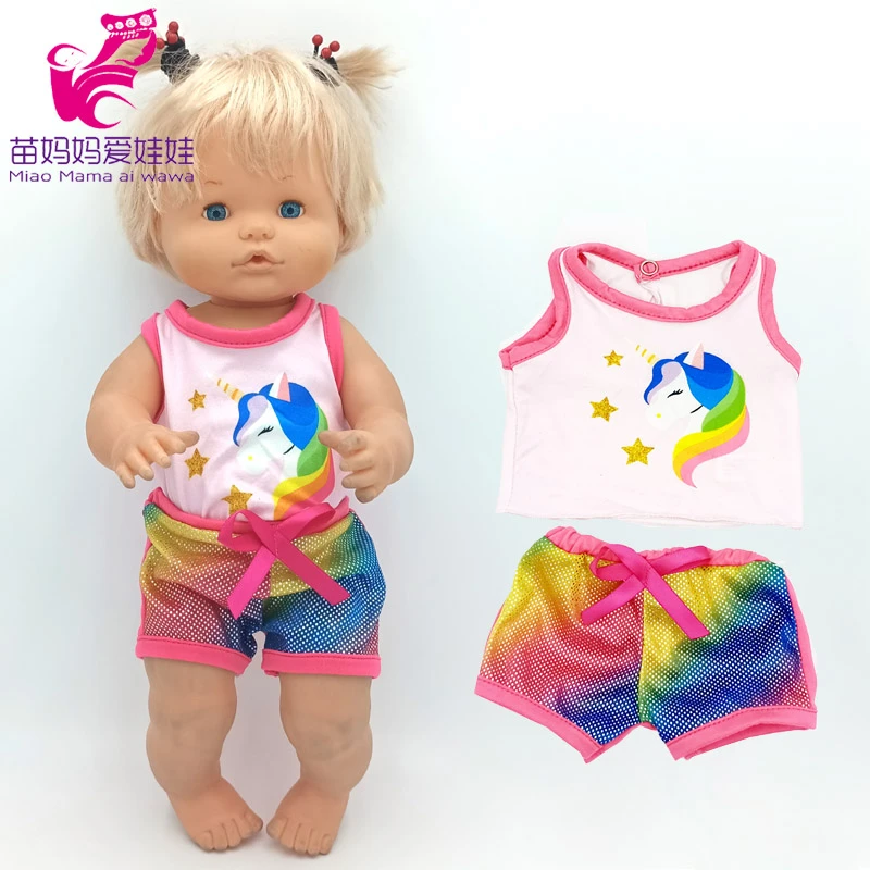 Nenuco Doll Clothes Rainbow Unicorn Shirt Shorts Ropa Y Su Hermanita 17" Baby  Doll Clothes Toys Wear|Dolls Accessories| - AliExpress