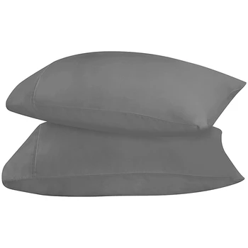 

Pillowcases -Soft Wrinkle, Shrinkage and Fade Resistant Pillow Covers 2Pcs(Queen, Grey)