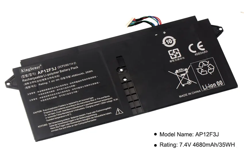 Аккумулятор KingSener для ноутбуков Acer Aspire ультрабук 13 3 дюйма AP12F3J S7 2 icp3/65/114 7 4 В 4680
