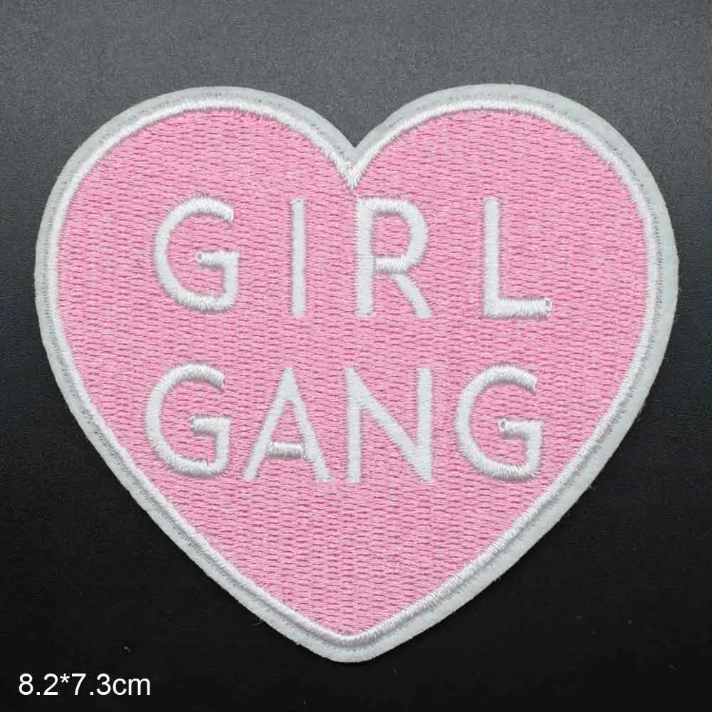 

Pink Girl Gang Letters Words Embroidery Punk Clothes Patch For Clothing Iron On Patch Motif Applique