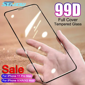 

New 99D Full Cover Tempered Glass on the For iPhone X XR XS 11 Pro Max Screen Protector For iPhone 8 7 6 6s Plus Protection Film