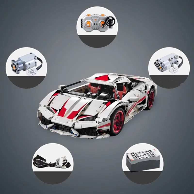 RC белый LP610 technic серия скоростной Чемпион Супер гоночный спортивный автомобиль MOC строительный блок модель игрушки для детей рождественские подарки