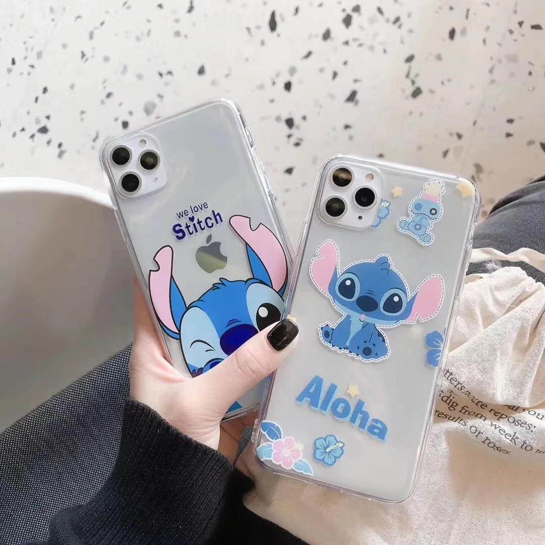 Cute Cartoon Stitch Aloha Phone Case For Apple iPhone 11 Pro X XS Max XR 7 8 6 S Plus Clear Soft TPU Cover Coque |