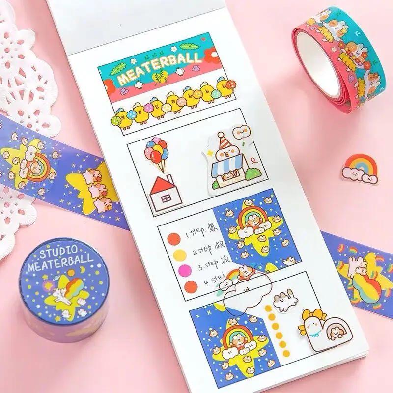 Sharkbang PET Transparent Cat Animal Scrapbooking Washi Adhesive Tape Planner Decorative DIY Tape Sticker Kawaii Stationery 3