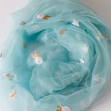 140cmX1Y/лот вышитый Одуванчик жаккард блеск блесток сетка ткань для DIY Свадебная вечеринка сценическое модное платье аксессуары