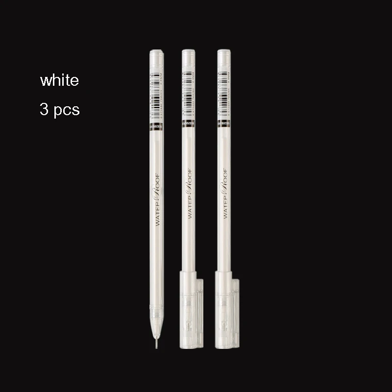 3 палочки, ручка с изюминкой, золото/серебро/белый, для начинающих студентов, ручная роспись, цветные краски, штрихи, сделай сам, крючок, ручка, товары для рукоделия - Цвет: white 3pcs