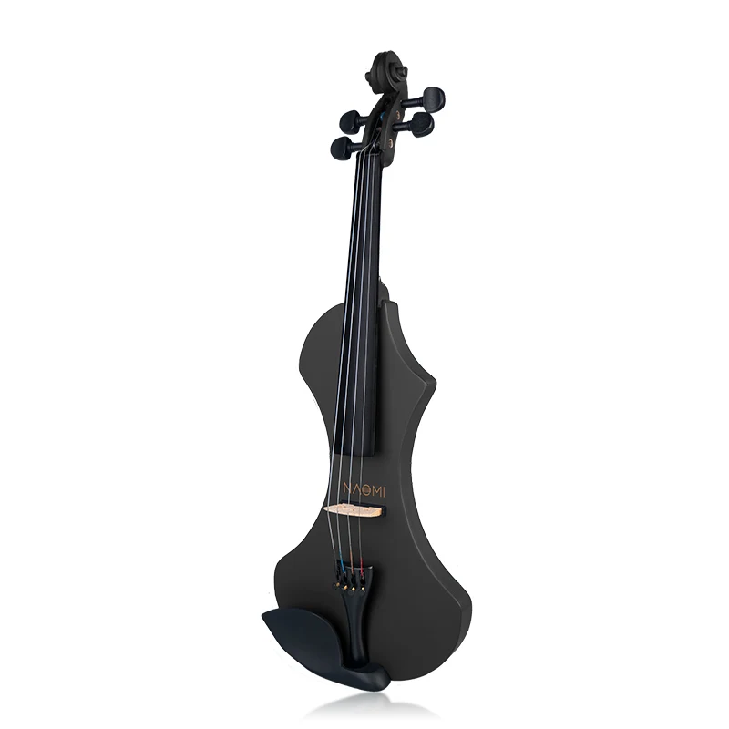 NAOMI-Electric Violin Fiddle with Case Silent Violin Handcrafted Basswood Bow Headphone 4/4
