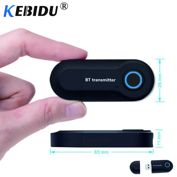Kebidu Bluetooth Transmitter 3.5MM Jack Audio Adapter Wireless Bluetooth 4.0 Stereo Audio Transmitter Adapter For Headphones TV