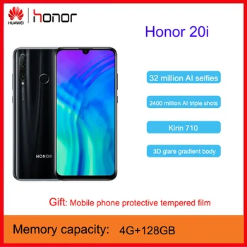 Перейти на Алиэкспресс и купить Honor 20i 32MP AI Selfie ультра широкоугольная Тройная камера 4 Гб + 128 Гб черный 4G полный экран мобильный телефон две sim-карты двойной режим ожидания