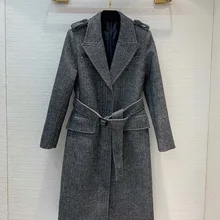 Осень и зима элегантный женский черный длинный шерстяной Женский Блейзер по всему миру Размер s m l