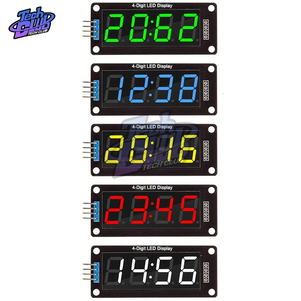 

4-Digit LED 0.56 inch Display Tube 7 Segments Clock Double Dots Module TM1637 0.56 inch LED Display for Arduino