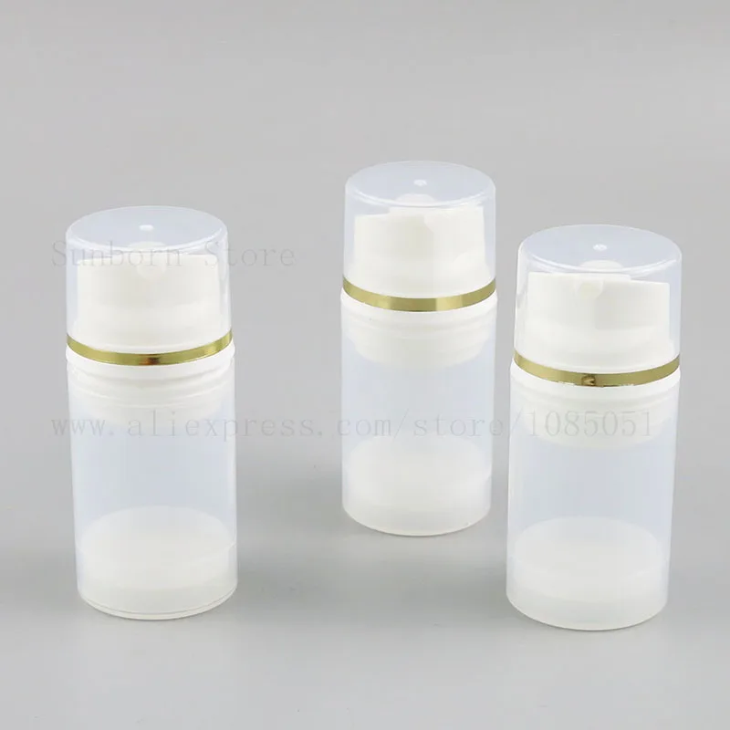 

300pcs/lot 50ml Empty Travel Airless Lotion Pump Cream Bottle For Cosmetic Plastic Clear Airless Bottles Containers