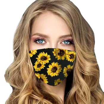 

Adult Fashion Casual Mask Sunflower Printed Outdoors Washable Reusable Face Mask Dustproof Windproof Breathable Mask Mondkapjes