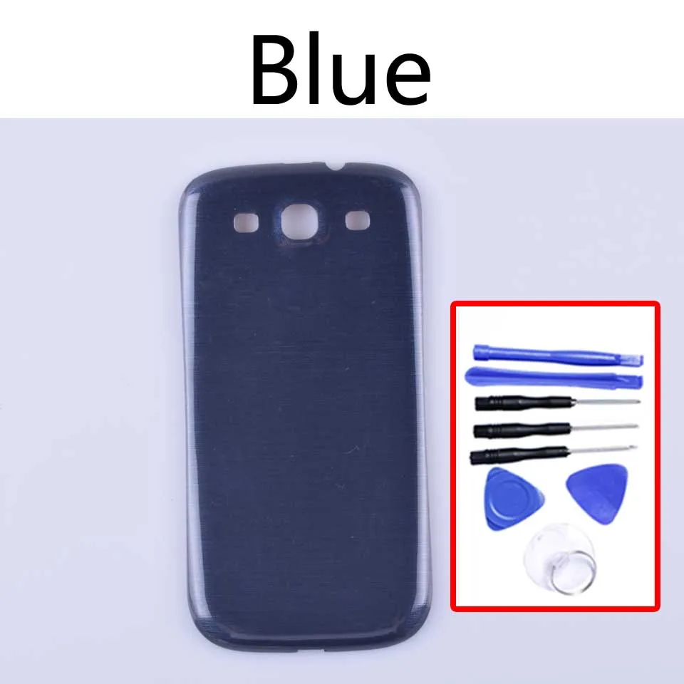Blue-With tool S3 Задняя Крышка батарейного отсека для Samsung Galaxy S3 i9300 GT-i9300 задняя крышка батарейного отсека Запасные части - Цвет: Blue-With tool