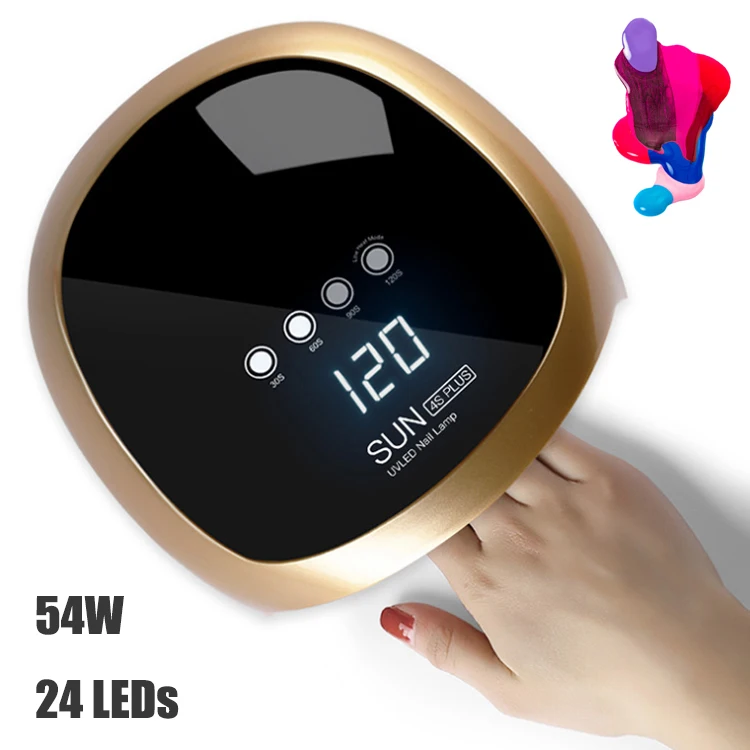 52W Gel Lamp For Nails SUN4S Plus UV LED 24 leds Internal LCD Display for Nail Gels Polish Quick Drying Dryer | Красота и здоровье
