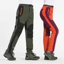 Уличные брюки с мягким покрытием, мужские матовые и толстые осенние и зимние водонепроницаемые штаны для холодного альпинизма, женские теплые ветрозащитные лыжные штаны
